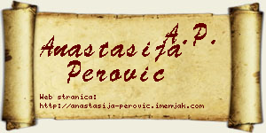 Anastasija Perović vizit kartica